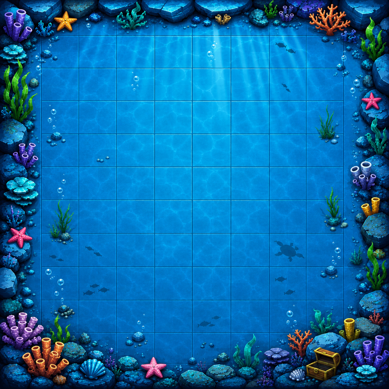 Blue Ocean Snake Game - Underwater themed board